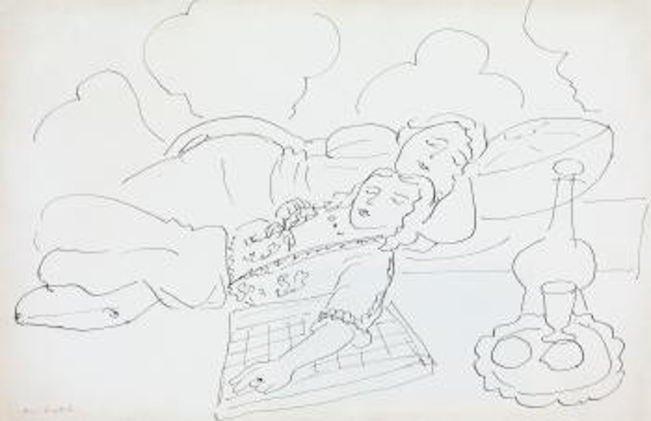 Le Repos des Modèles, Fond Ornemental et Damier by Henri Matisse