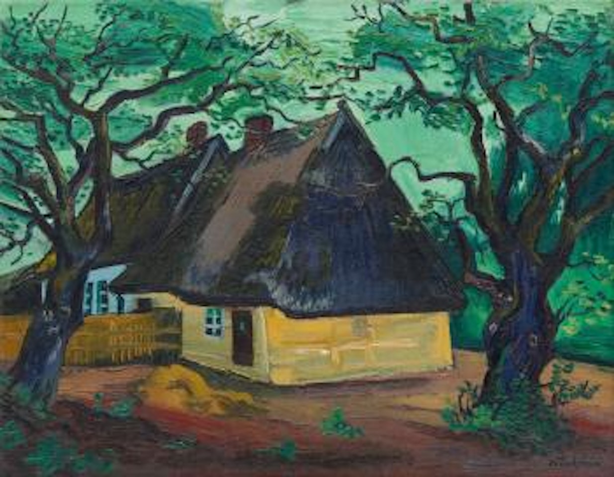 Pommersche Fischerkaten by Max Pechstein