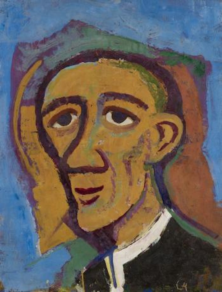 Männlicher Kopf nach links by Karl Hofer