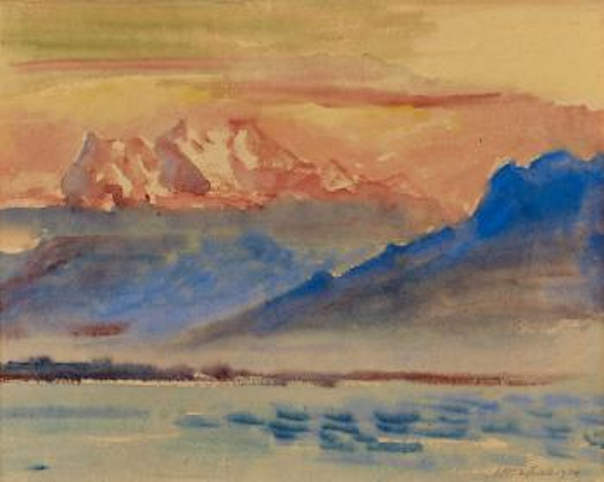 Gebirgslandschaft am Genfer See by Max Pechstein