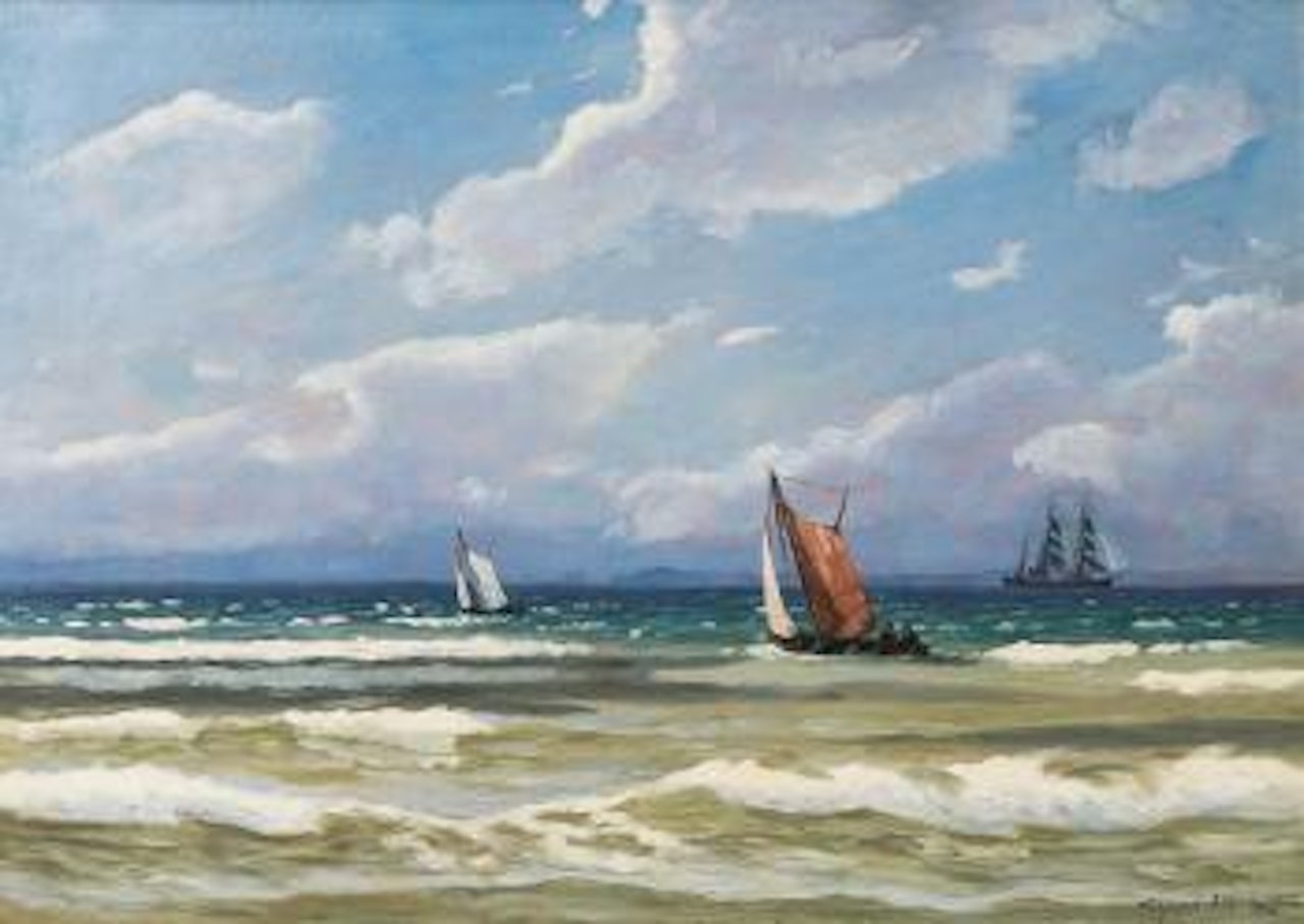 Ausfahrende Fischerboote by Alfred Olsen