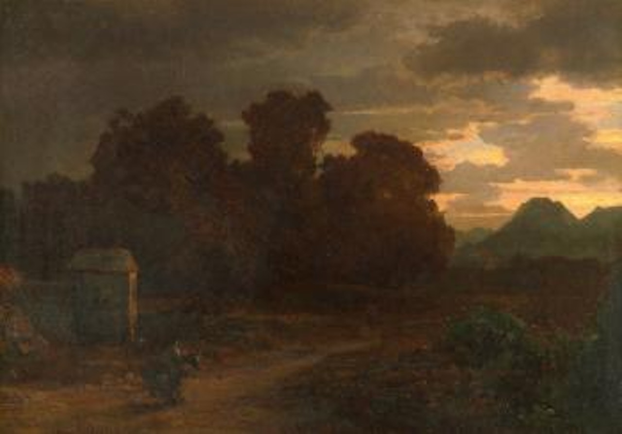 Abendstimmung in der Campagna by Oswald Achenbach