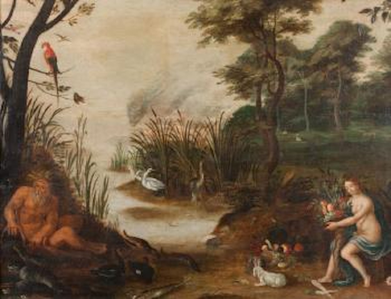 Paysage avec Neptune et à droite une allégorie de l'abondance by Jan Brueghel by Flemish School