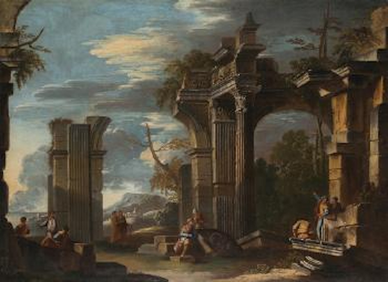 Rovine romane con figure [Roman ruins with figures] by Giovanni Ghisolfi