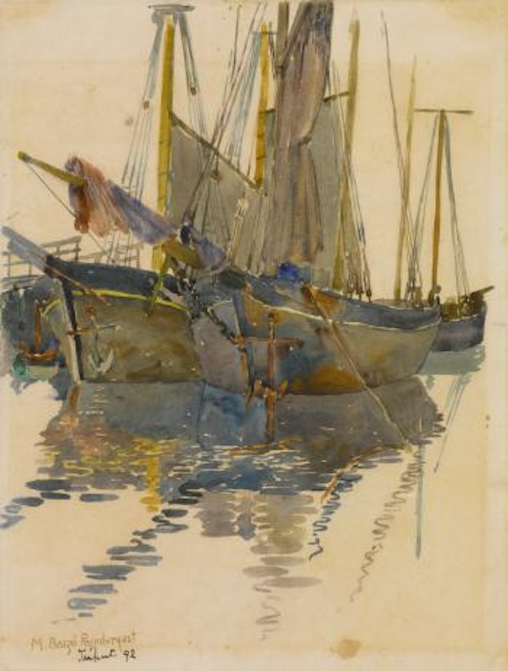 A Study of Two Schooners (Fishing Schooners, Tréport) by Maurice Prendergast