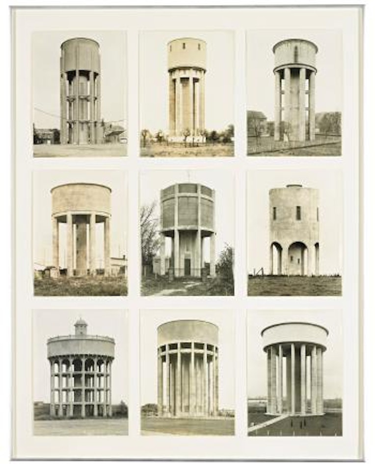 Nine Water Towers by Bernd & Hilla Becher