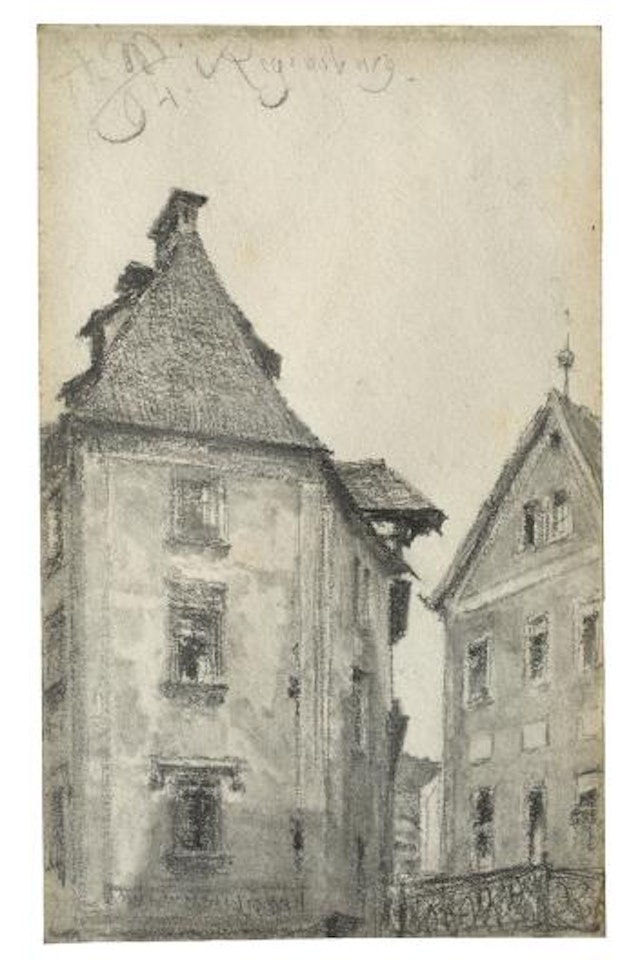 Regensburger Häuser by Adolph Menzel