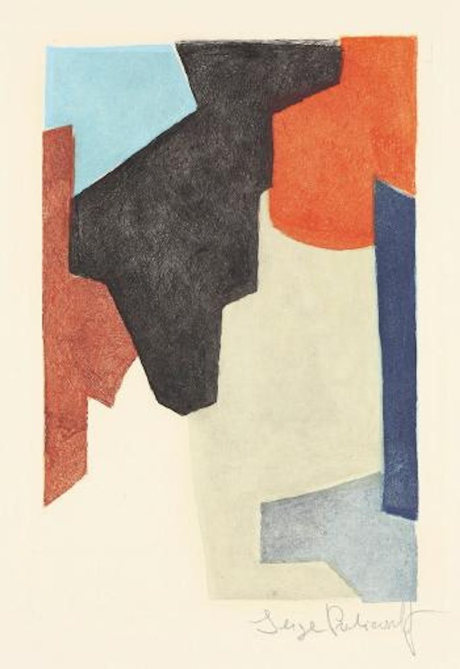 Composition Brune, Blanche, Bleue Et Rouge by Serge Poliakoff