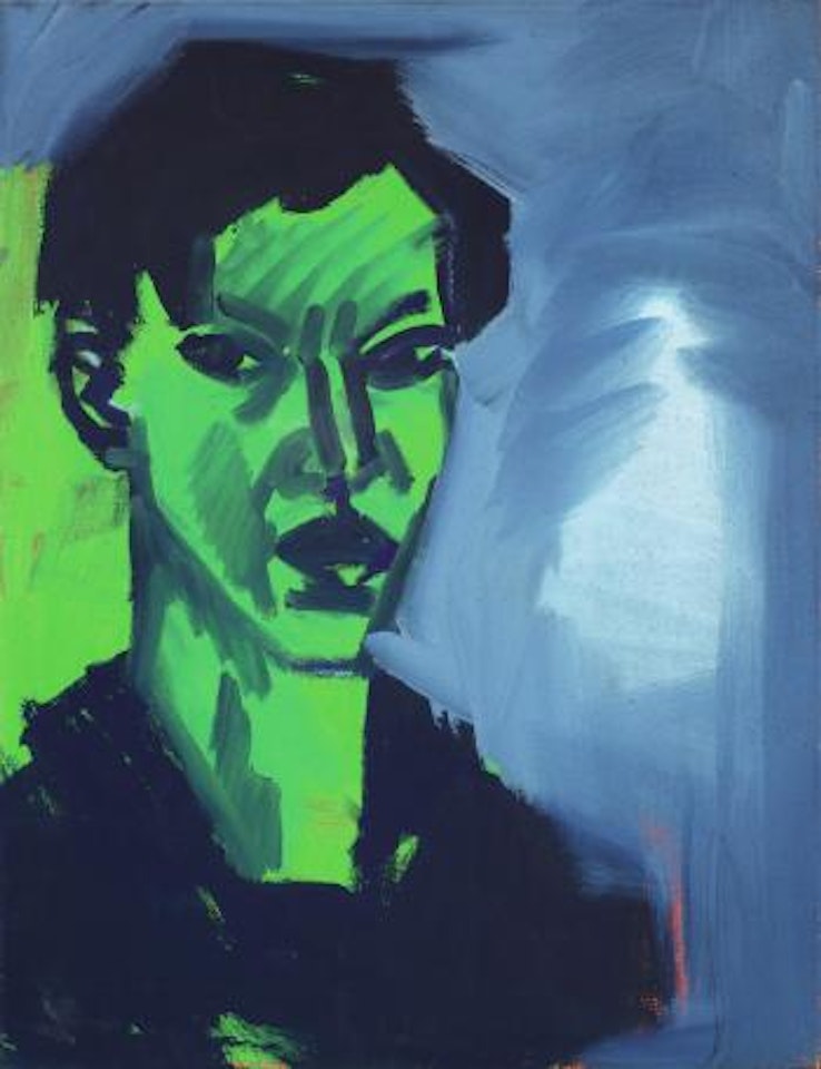 Grünes Selbstportrait by Rainer Fetting