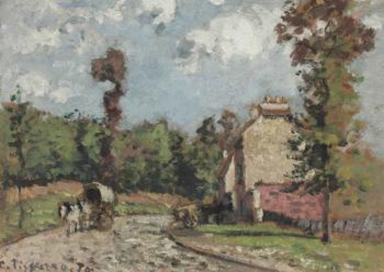La route de Versailles, Marly-le-Roi by Camille Pissarro