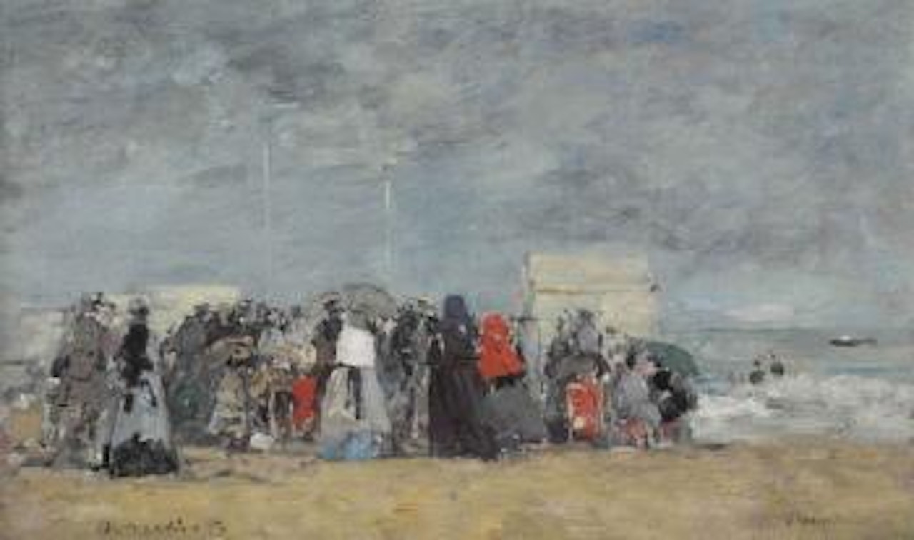 Trouville, Scène de plage by Eugène Boudin