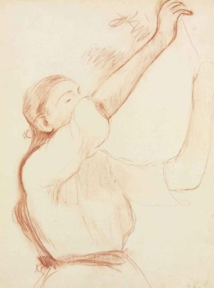 Jeune fille cueillant des cerises by Berthe Morisot