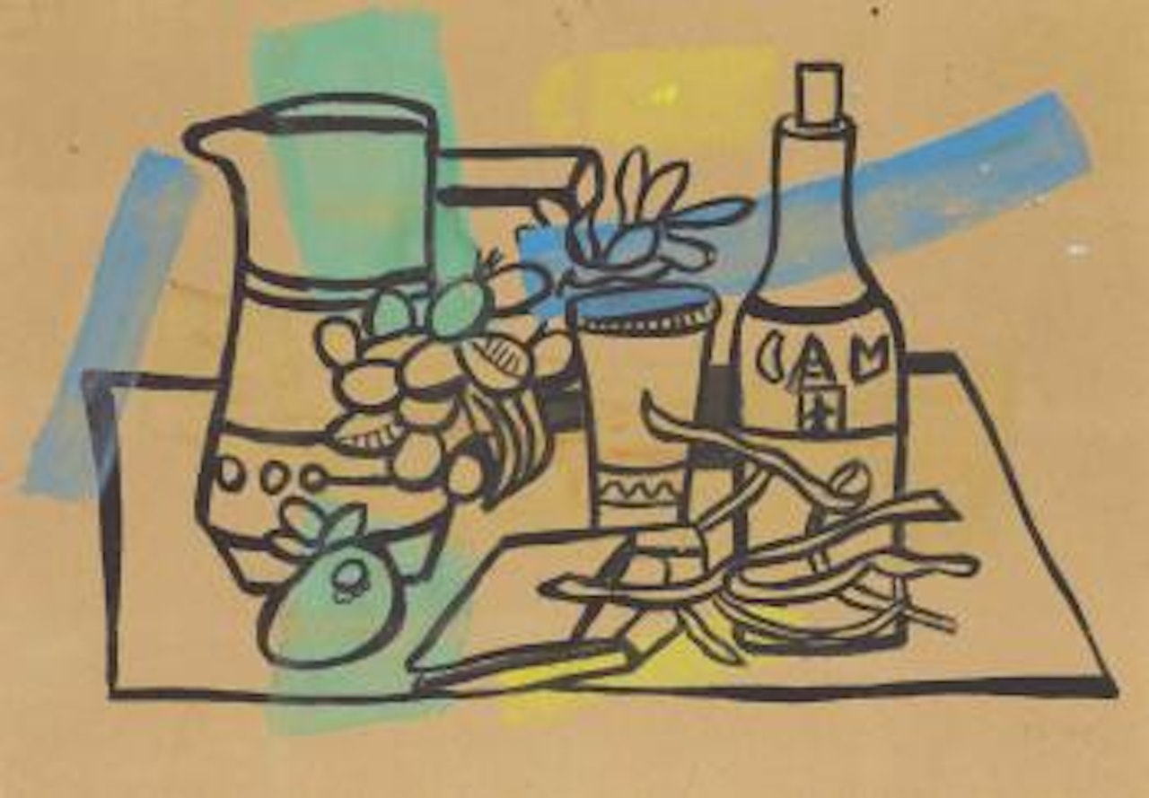 Etude pour Nature morte à la bouteille by Fernand Leger