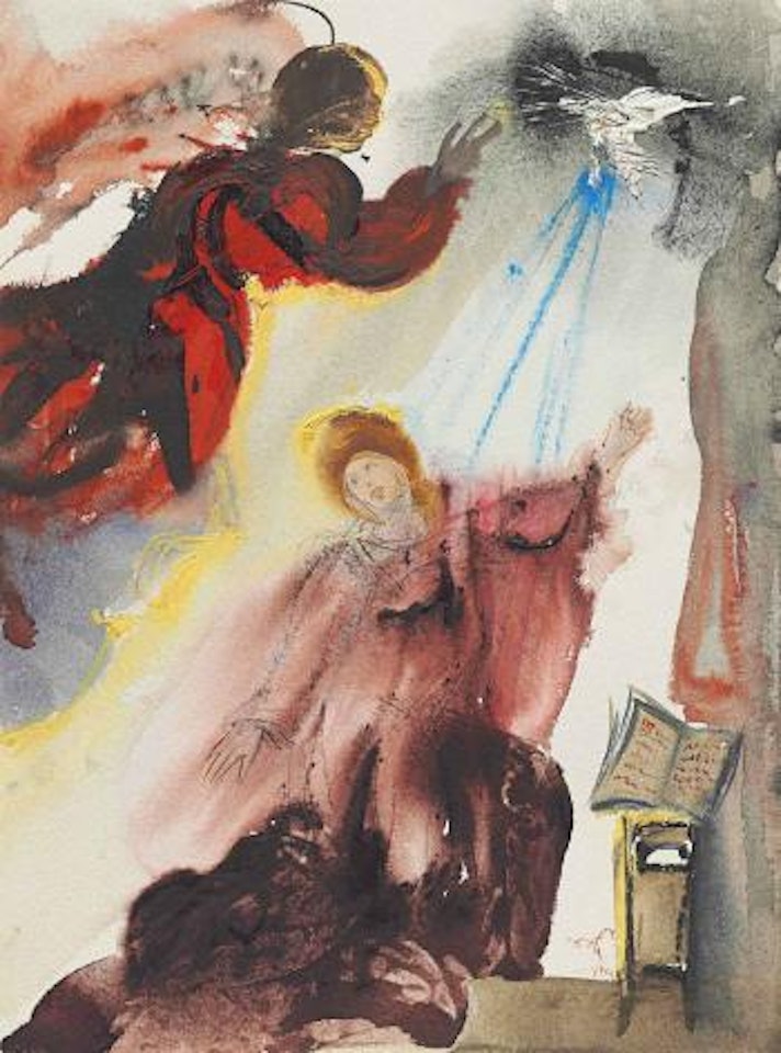 Annonciation de l'ange Gabriel (Luke 1) by Salvador Dali