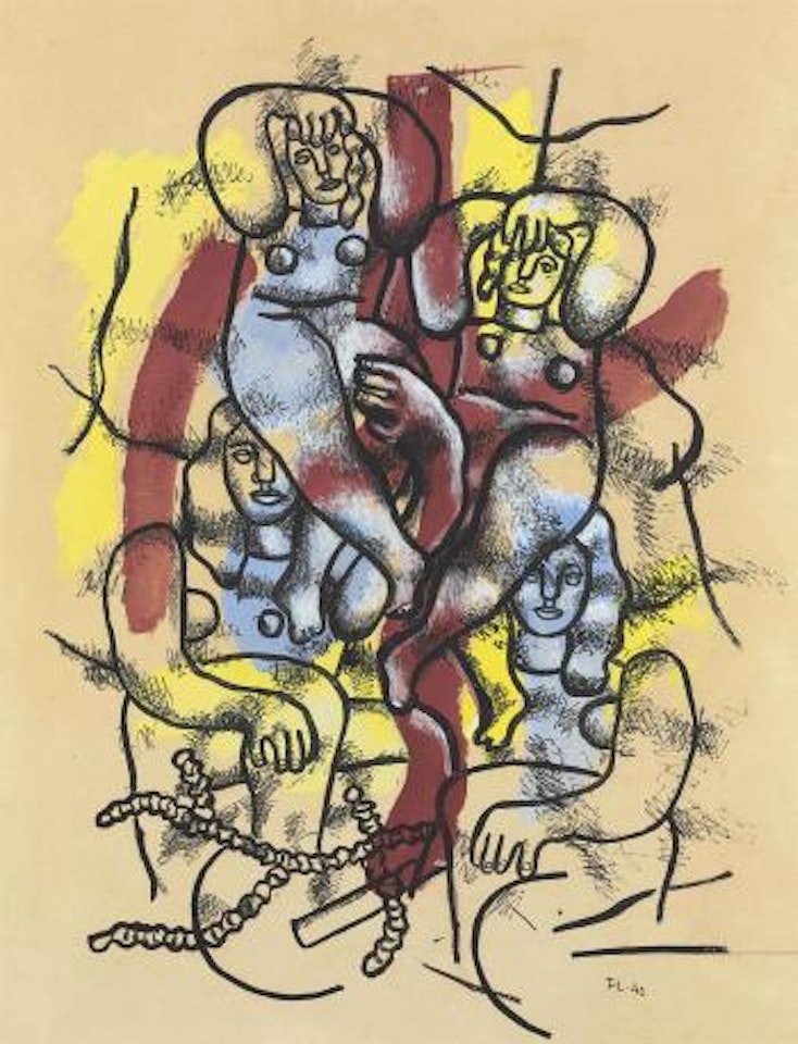 Composition avec acrobats by Fernand Leger