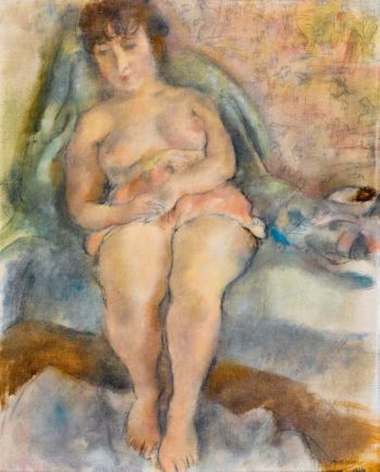 Jeune femme assise by Jules Pascin