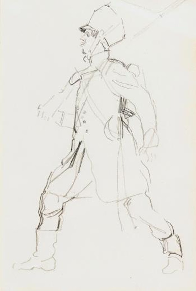 Figurenstudie zu 'Aufbruch der Jenenser Studenten zum Freiheitskampf 1813' by Ferdinand Hodler