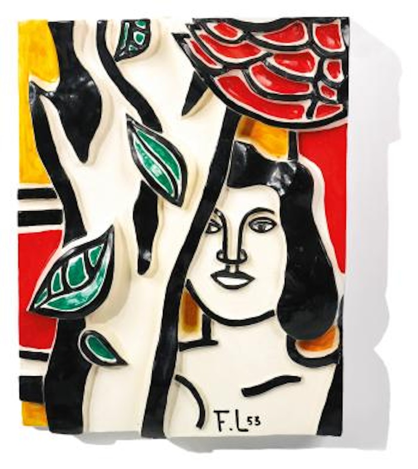 Fragment De La Maquette 'Les Femmes Au Perroquet Rouge-jaune-vert' by Fernand Leger