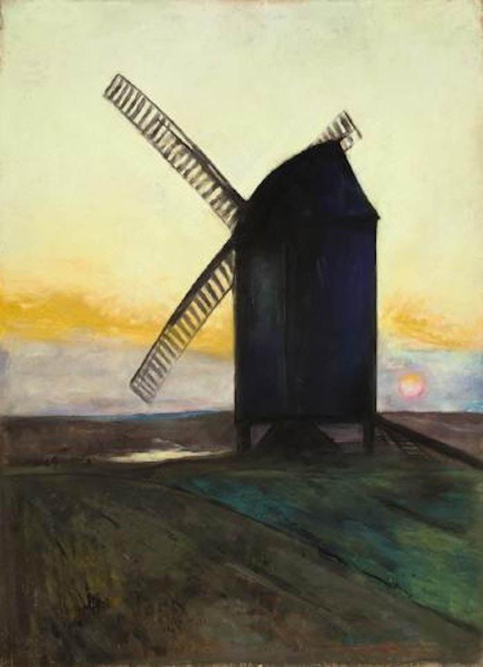 Bockwindmühle Vor Sonnenuntergang by Lesser Ury