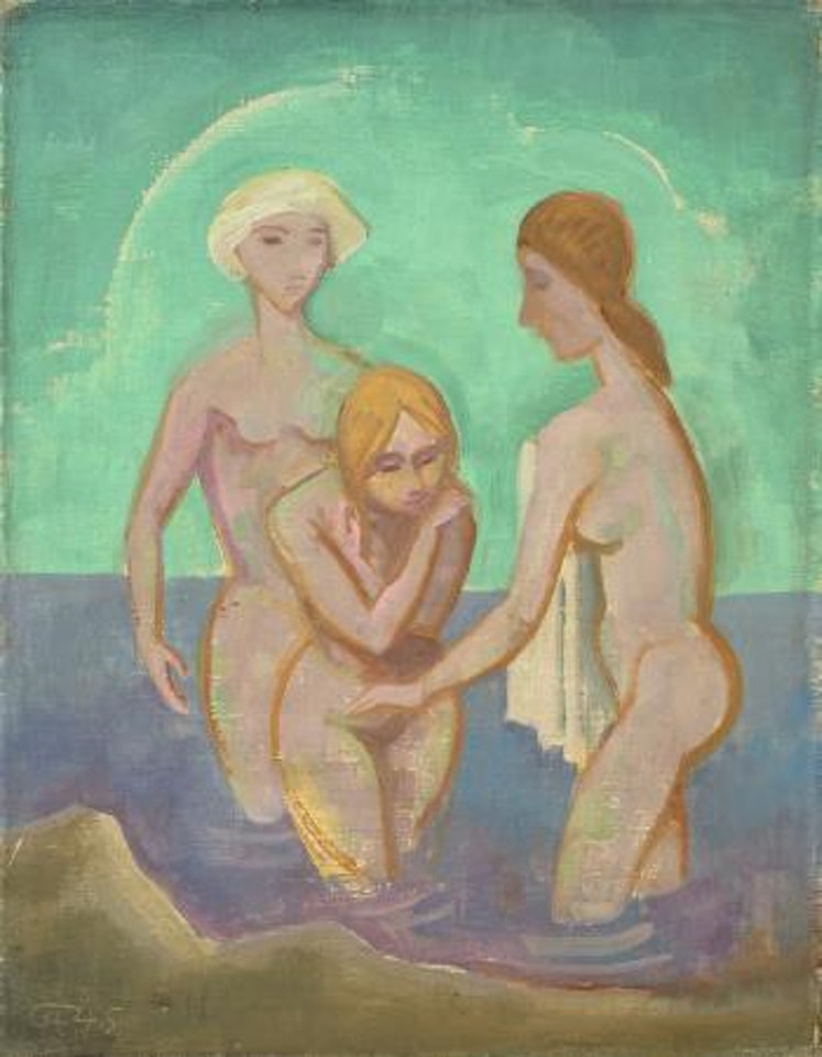 Komposition (drei Badende Frauen) by Karl Hofer
