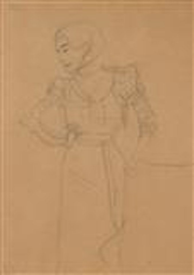 Figure standing by an armchair by Gustav Klimt