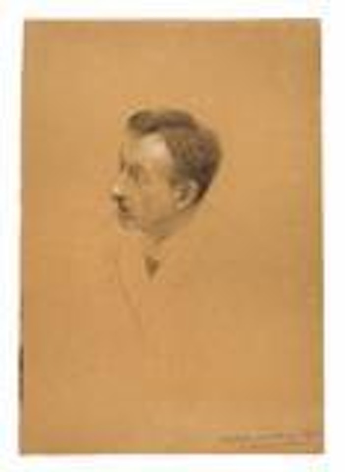 Bust of a man in three-quarters profile by Gustav Klimt