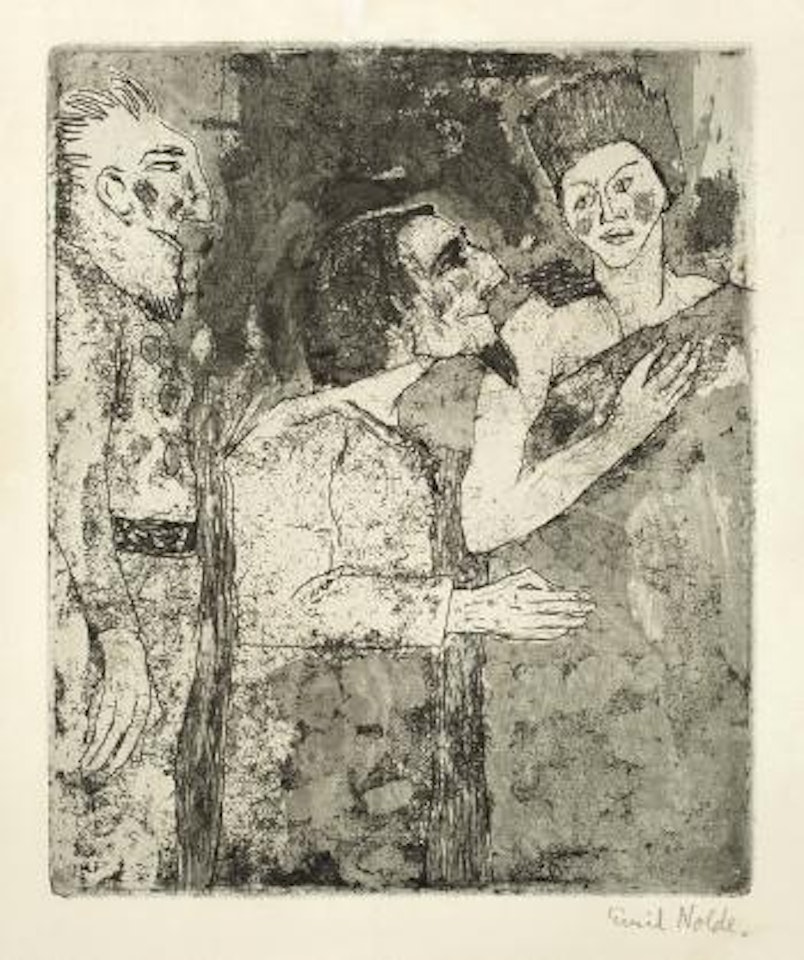 Frau, Mann, Diener by Emil Nolde