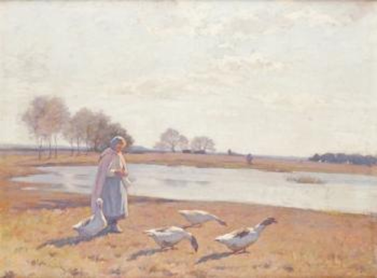 La gardeuse d'oies, Étaples by Henri Le Sidaner
