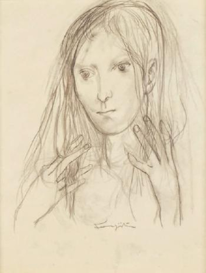 Jeune fille à la frange by Leonard Tsuguharu Foujita