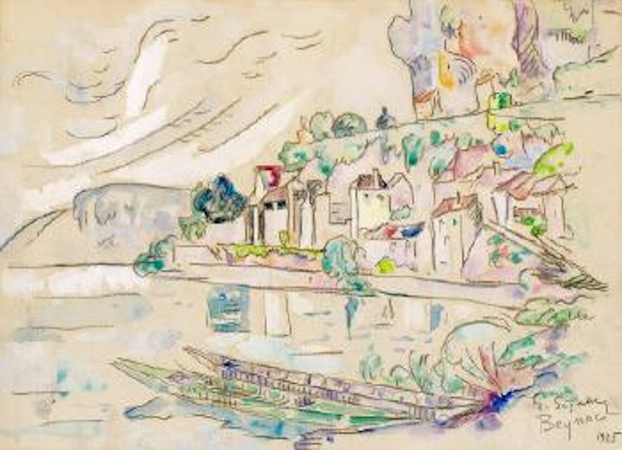 Vue des berges de la Dordogne à Beynac by Paul Signac