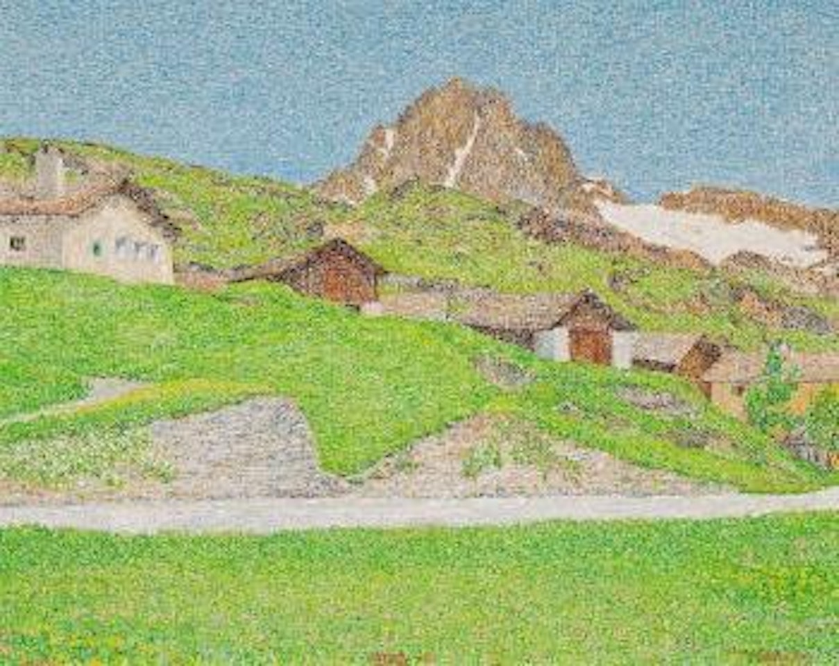 Maloja mit Piz Lagrev by Gottardo Segantini