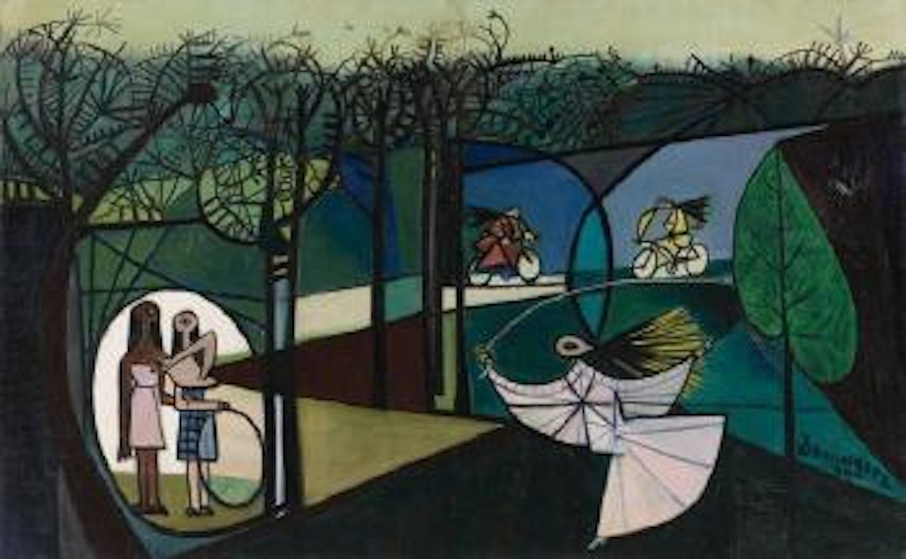 Jouant dans le parc by Oscar Dominguez