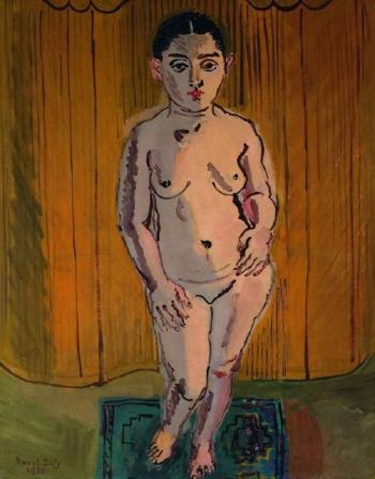 Nu sur fond jaune by Raoul Dufy