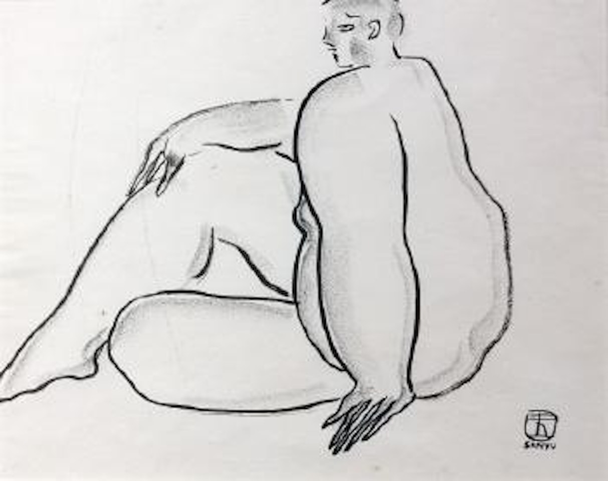 Nu assis de profil by Sanyu