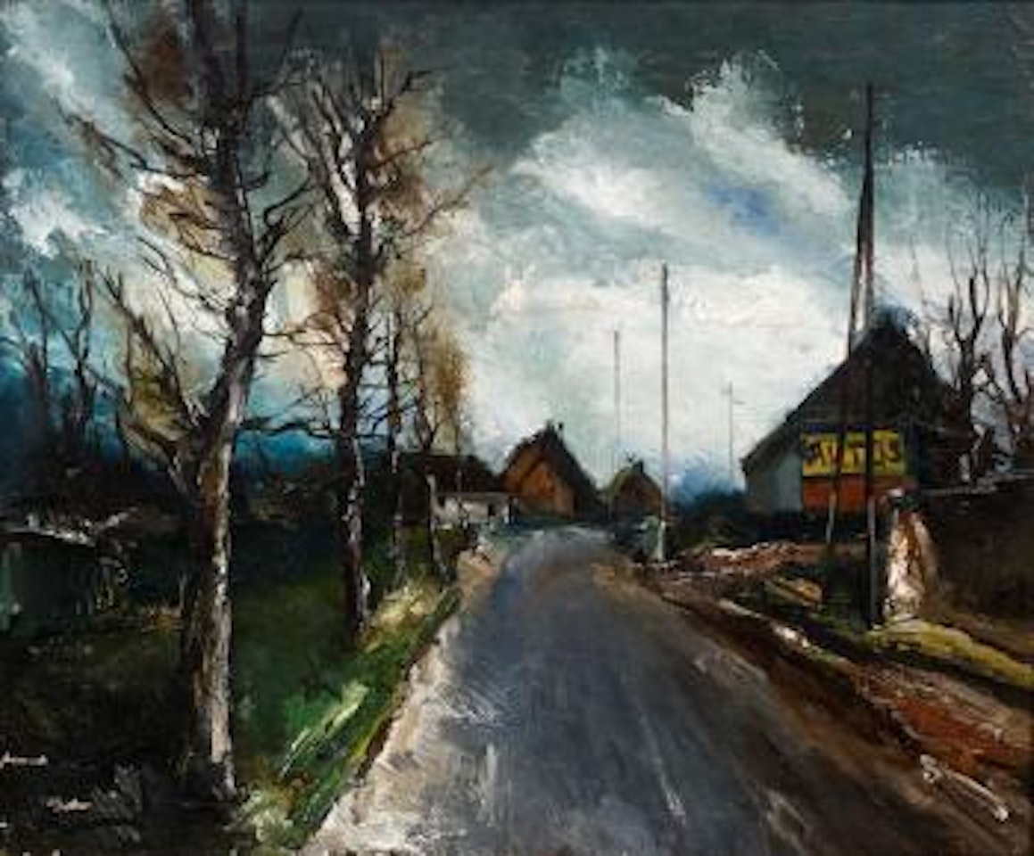 Hameau, le long d'une route by Maurice de Vlaminck
