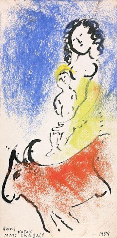 Maternité à la chèvre rouge by Marc Chagall