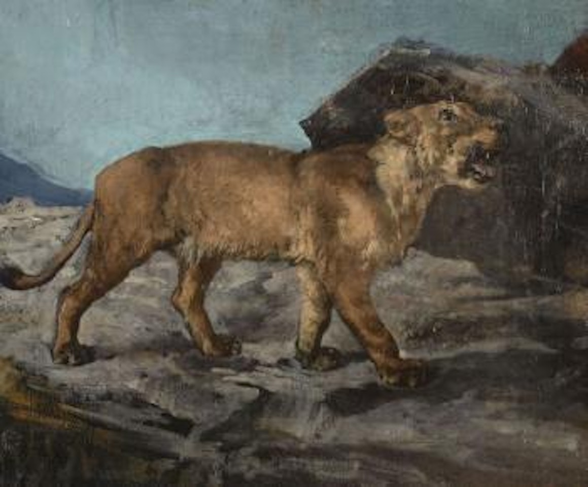 Lionne marchant by Rosa Bonheur