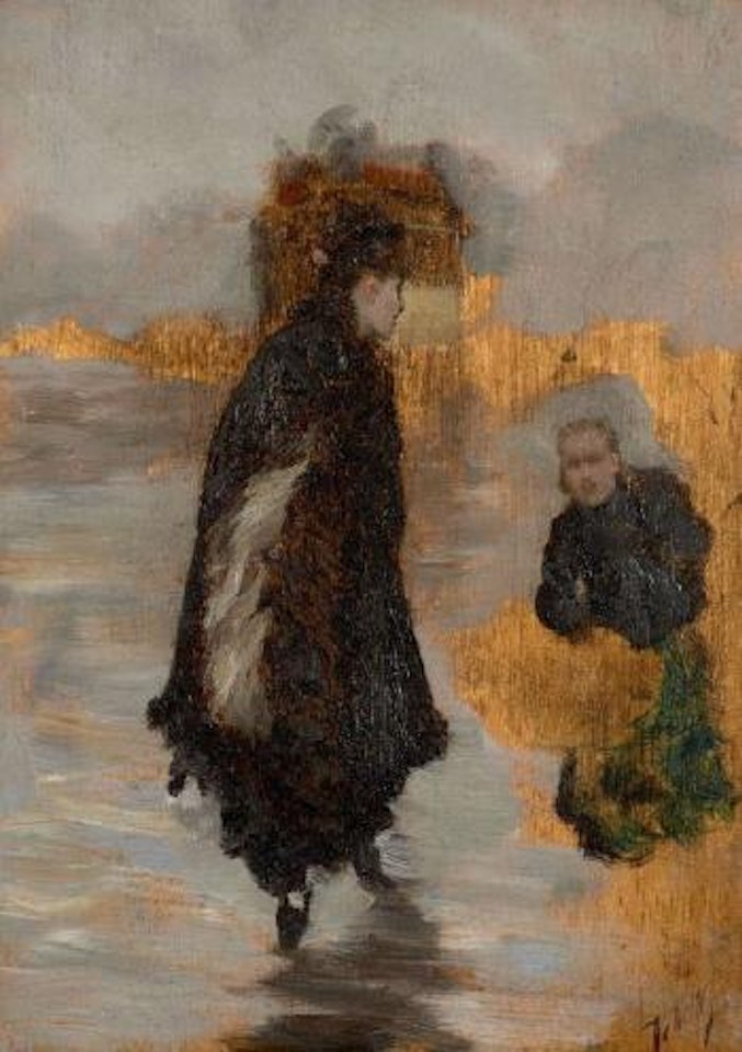 Étude de femmes : esquisse préparatoire pour les Parisiennes sur la place de la Concorde by Giuseppe de Nittis