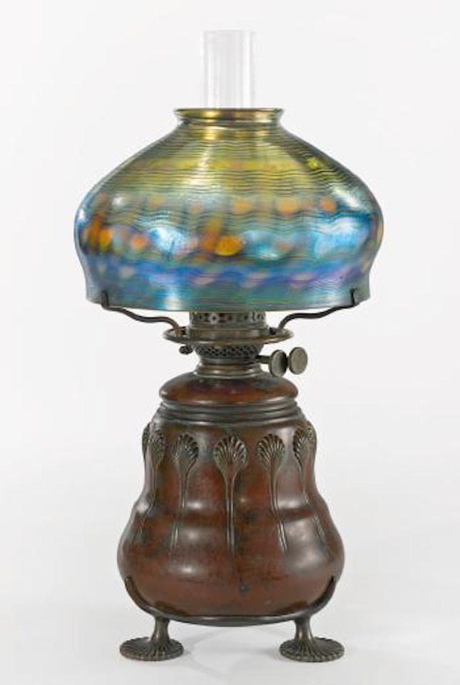 An Early Oil Table Lamp by Tiffany Studios