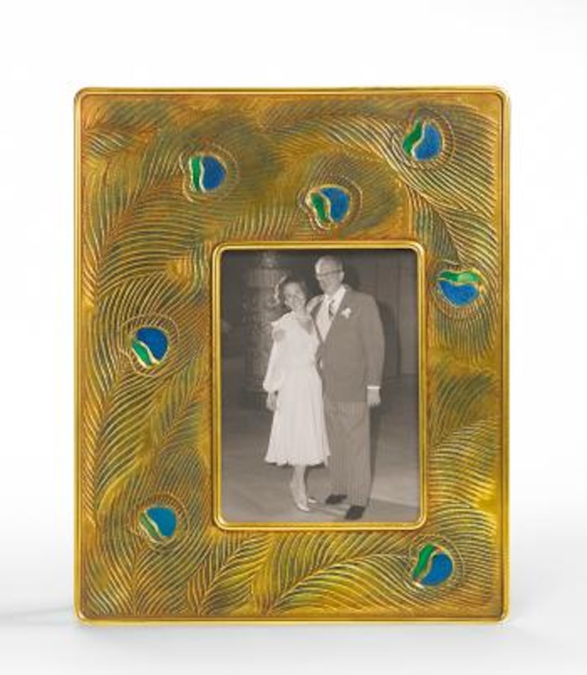 A Rare 'Peacock' Photograph Frame by Tiffany Studios