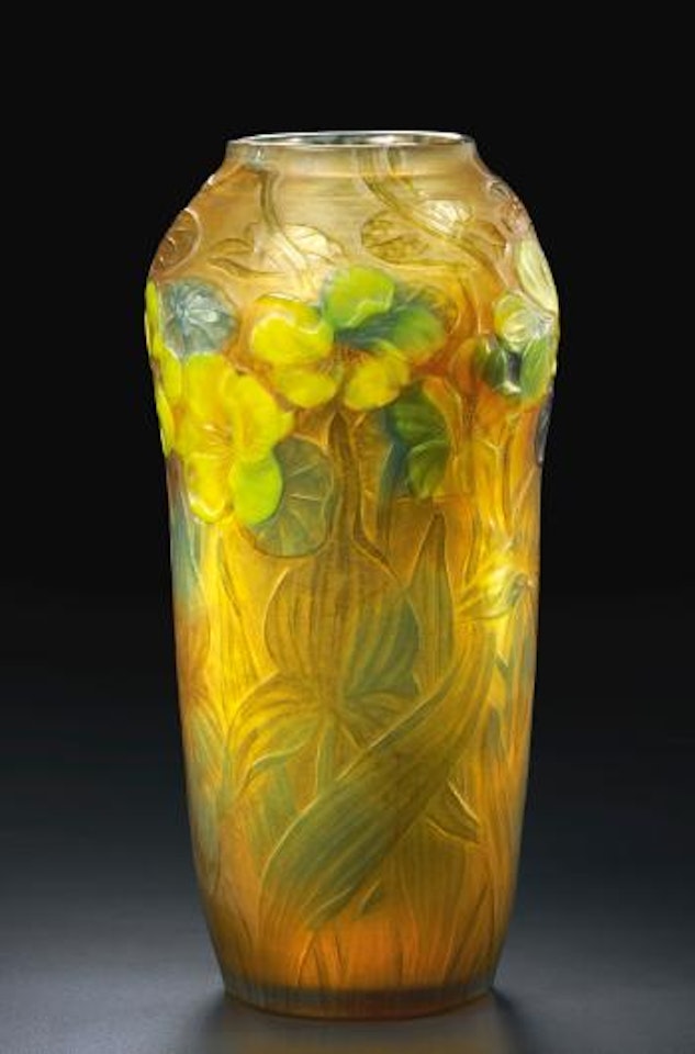 Carved Cameo 'Nasturtium' Vase by Tiffany Studios