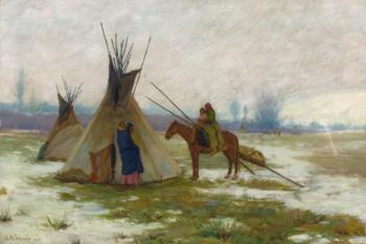 Winter on the Crow Reservation (Crow Reservation in Winter) by Joseph Henry Sharp