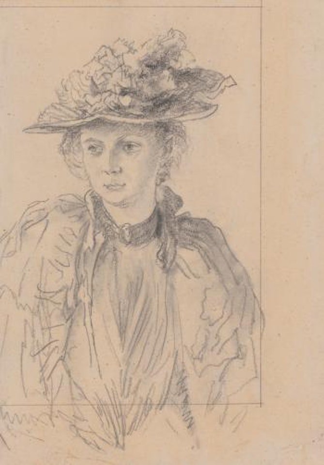 Woman with Hat by Adolph Menzel