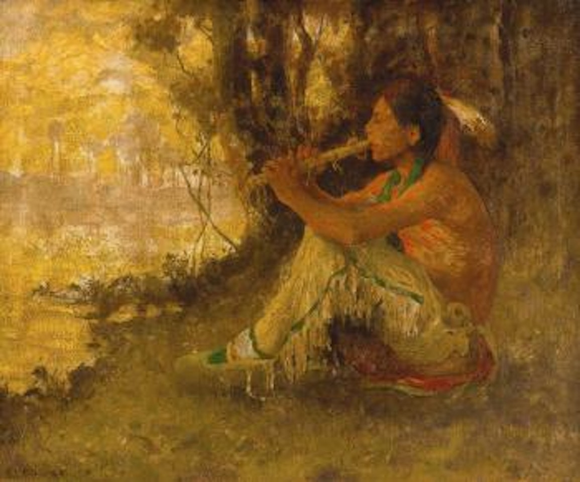 The Flute Player (Indian Playing Flute) by E. Irving Couse