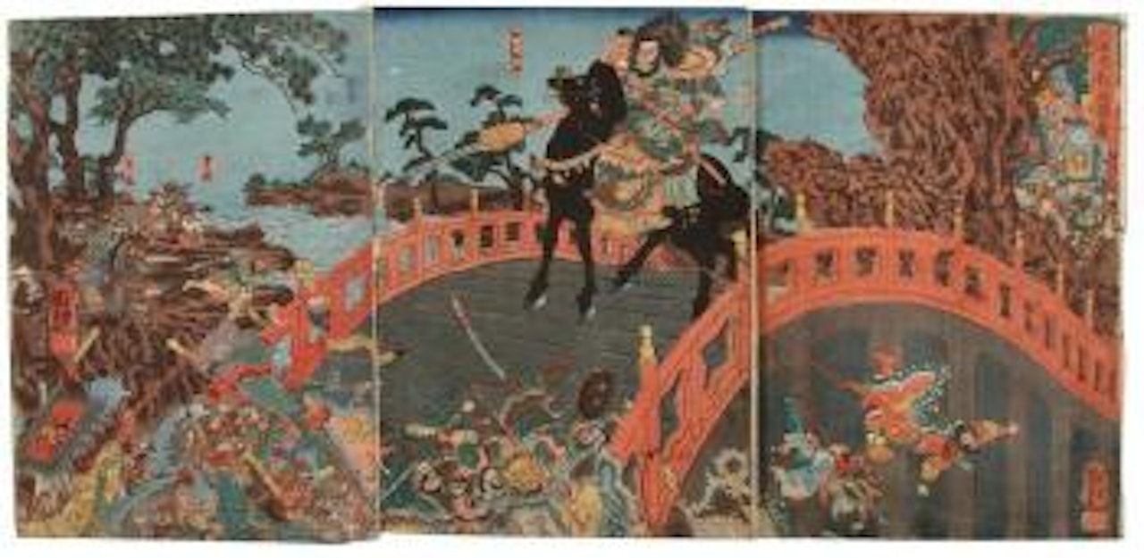 Chohi défendant le pont de Chohan by Utagawa Kuniyoshi