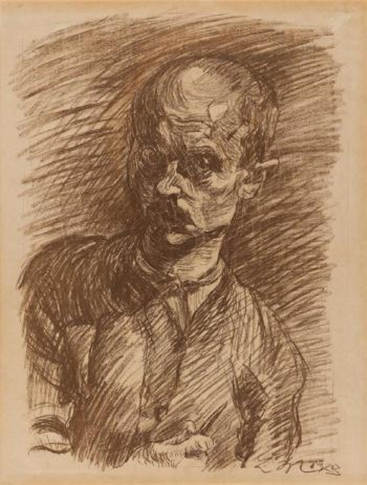 Self Portrait with Drawing Pencil by Ludwig Meidner