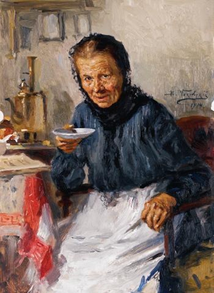 Old Lady drinking Tea by Vladimir Makovsky