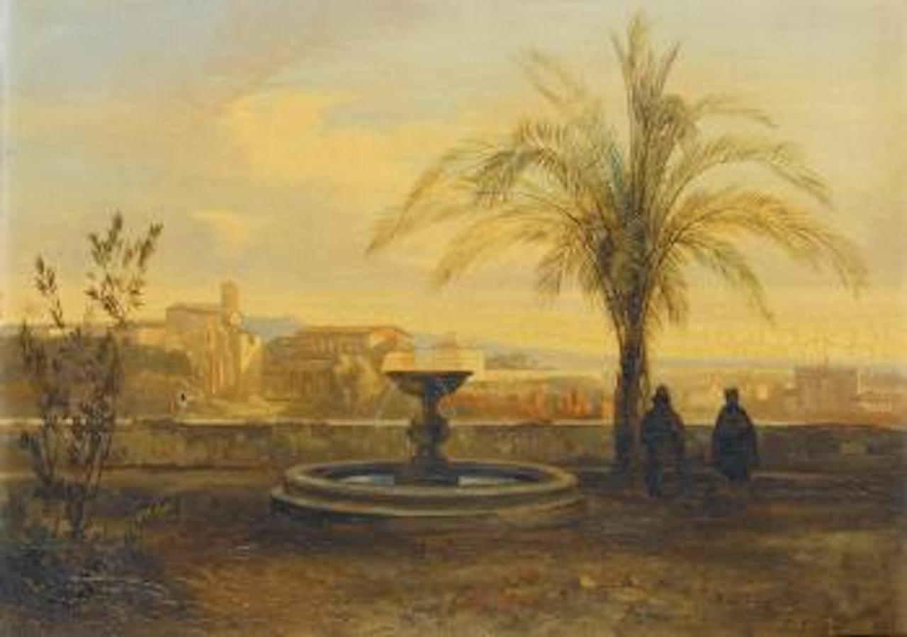 Rome, A View of The Forum From A Terrace by Edward Lear