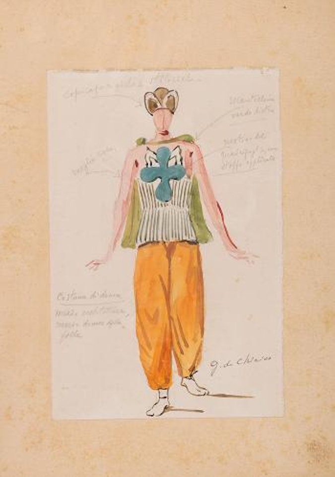 Costume di donna mezzo architettura, mezzo donna della folla by Giorgio de Chirico