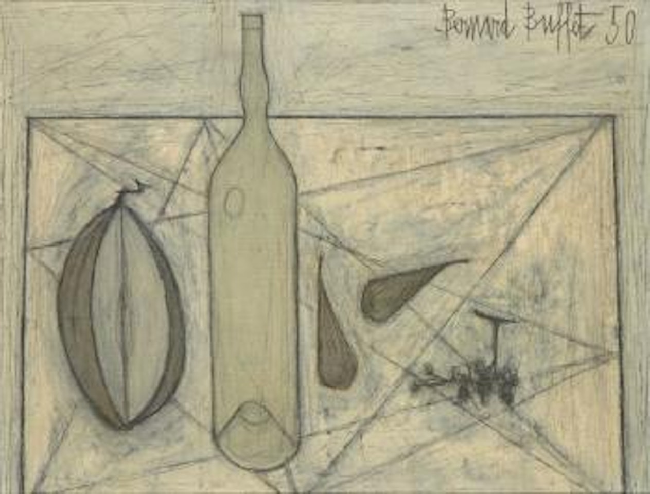 Nature morte à la bouteille by Bernard Buffet